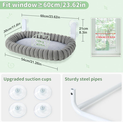 Luxury Window-Mounted Cat Hammock – Cozy Suction Cup Perch for Sunbathing & Lounging