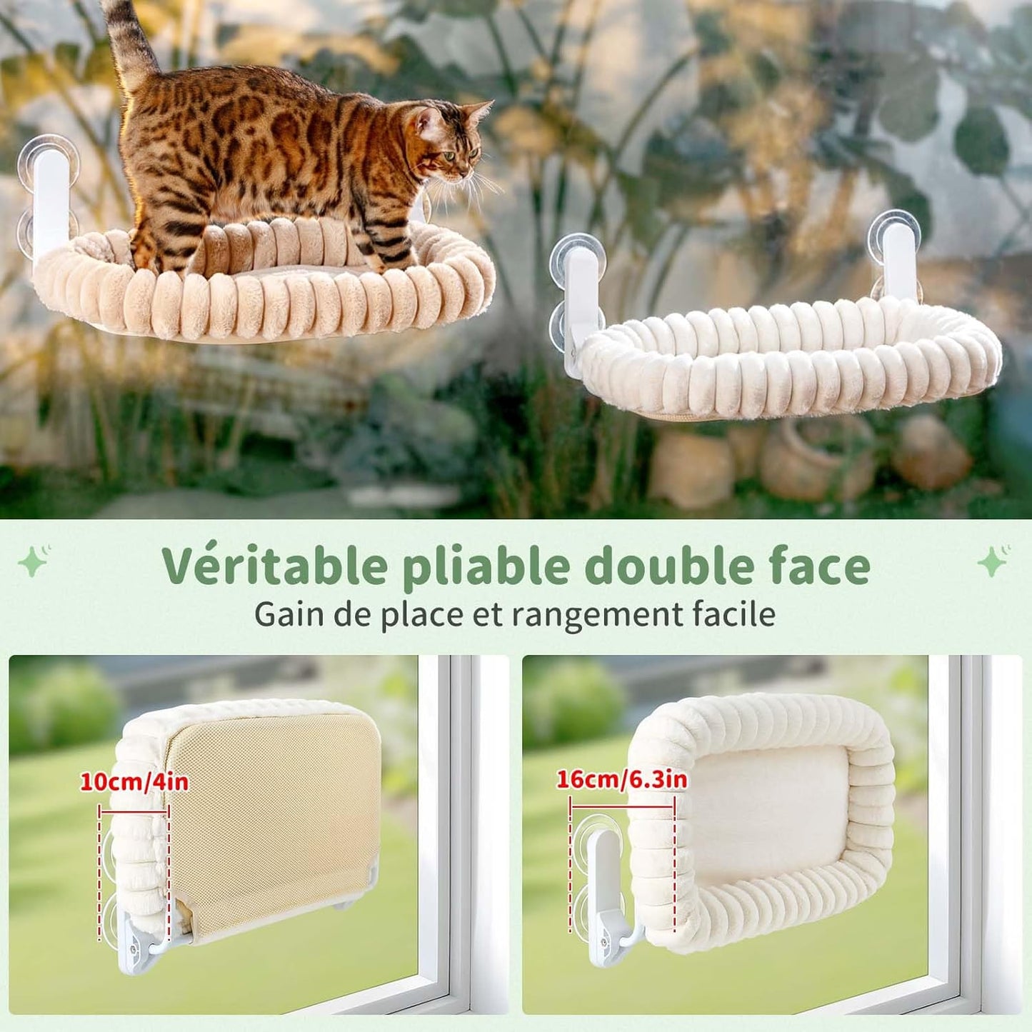 Luxury Window-Mounted Cat Hammock – Cozy Suction Cup Perch for Sunbathing & Lounging